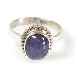 Natural Tanzanite 4.38g Oval Ring .925 Sterling Silver