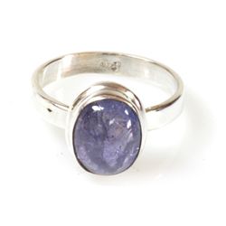 Natural Tanzanite 4.41g Oval Ring .925 Sterling Silver