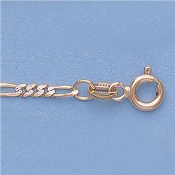 Genuine 16  14kt Italian Gold-Yellow 2.2mm, Rhod Figaro Chain Gauge:060, 4.2gr