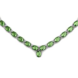 Natural Tourmaline 36.9ctw Oval Necklace .925 Sterling Silver