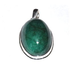 Silver Emerald Cabochon Pendant