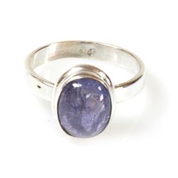 Natural Tanzanite 4.10g Oval Ring .925 Sterling Silver