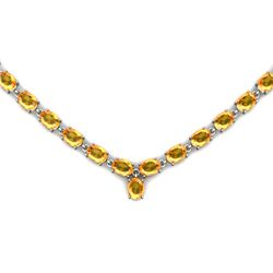 Natural Citrine 51.25ctw Oval Necklace .925 Sterling Silver