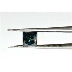 Genuine Blue Loose Diamond Princess Cut 0.63ctw