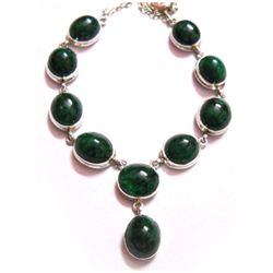 Natural 33g Emerald .925 Sterling Silver Necklace