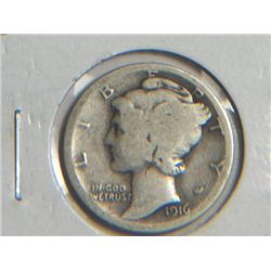 1916 S MERCURY DIME