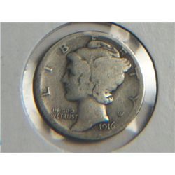 1916 S MERCURY DIME