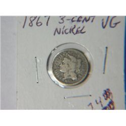 1867 3 CENT NICKLE