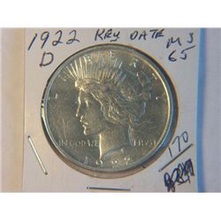 1922-D PEACE DOLLAR