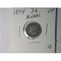 1874 3 CENT NICKLE