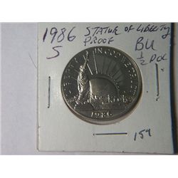 1986 S STATUE OF LIBERTY 1/2 DOLLAR