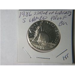 1986 S STATUE OF LIBERTY 1/2 DOLLAR