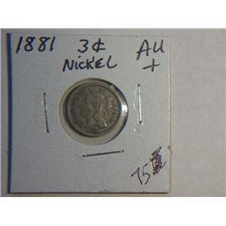 1881 3 CENT NICKLE