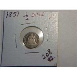 1851 1/2 DIME