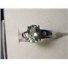 Image 1 : PLATNIUM OVERLAY GREEN AMETHYST RING SIZE 8