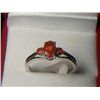 Image 1 : MEXICAN FIRE OPAL PLATNIUM OVERLAY SILVER  RING SIZE 8