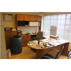 BEECHWOOD EXECUTIVE USHAPE DESK WITH HUTCH &