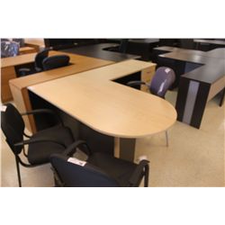 MAPLE P-TOP L-SHAPE DESK