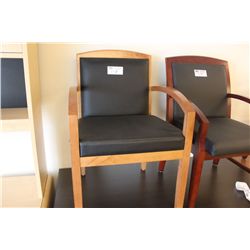 BLACK WOOD FRAMED ACCENT CHAIR