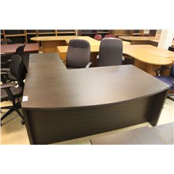 ESPRESSO BOW FRONT L-SHAPE DESK