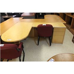 MAPLE P-TOP L-SHAPE EXECUTIVE DESK
