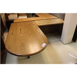 ENGLISH OAK P-TOP L-SHAPE EXECUTIVE DESK