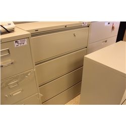 BEIGE 4 DRAWER LATERAL FILE CABINET