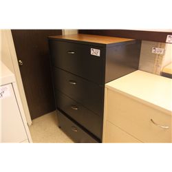 BLACK 4 DRAWER LATERAL FILE CABINET