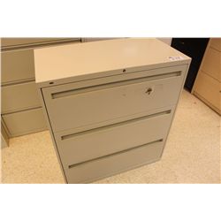 BEIGE 3 DRAWER LATERAL FILE CABINET