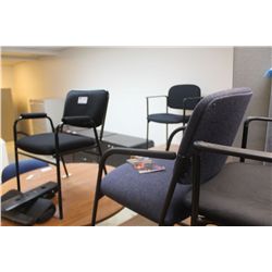 LOT OF 6 CLIENT CHAIRS & AN ADJUSTABLE KEYBOARD