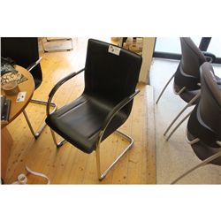 BLACK LEATHER EURO CLIENT CHAIR