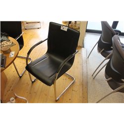 BLACK LEATHER EURO CLIENT CHAIR