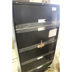 BLACK 5 DRAWER LATERAL FILING CABINET