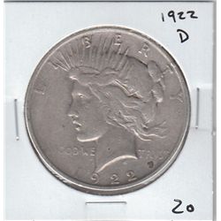 1922 D PEACE DOLLAR $1