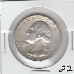 1964 SILVER QUARTER 90%