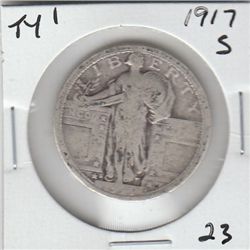 1917 S TYPE 1 STANDING LIBERTY QUARTER
