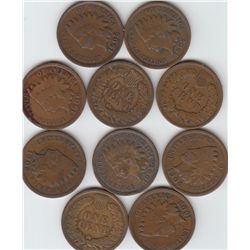 LOT OF 10 INDIAN HEAD CENTS