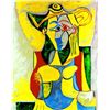 Image 1 : Picasso, Pablo - Seated Woman with Yellow and Green Hat - signed and numbered print