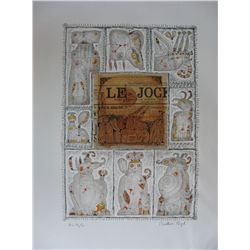 Berthois-Rigal, Bernard - Original hand signed and numbered lithograph w/ collage