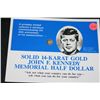 Image 1 : solid 14-K gold kennedy memorial half dollar miniature 30th anniv death