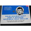 Image 1 : solid 14-K gold kennedy memorial half dollar miniature 30th anniv death
