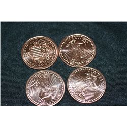 2011 liberty copper rounds .999 fine 1 oz. lot of 4