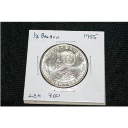 1955 panama 1/2 balboa ley .900