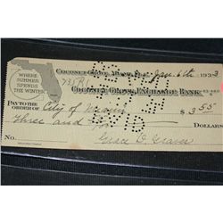 1933 coconut grove exchange bank $3.55 cancelled check