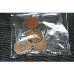 indian head pennies various dates & conditions lot of 10
