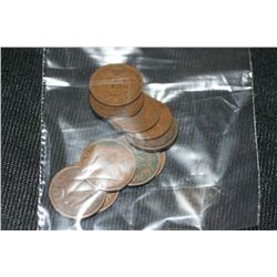 indian head pennies various dates & conditions lot of 10