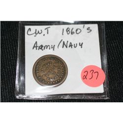 1860's civil war token army/navy