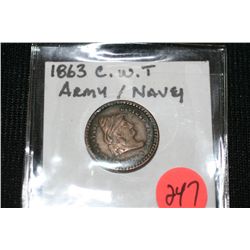 1863 civial war token army/navy