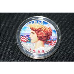 1922 enameled peace dollar