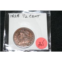 1828 liberty bust 1/2 cent